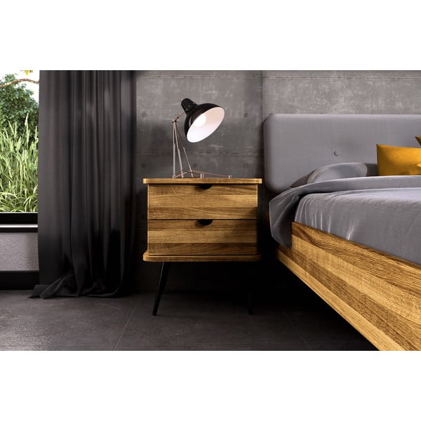 Noční stolek z dubového dřeva v přírodní barvě Kula – The Beds-image-4