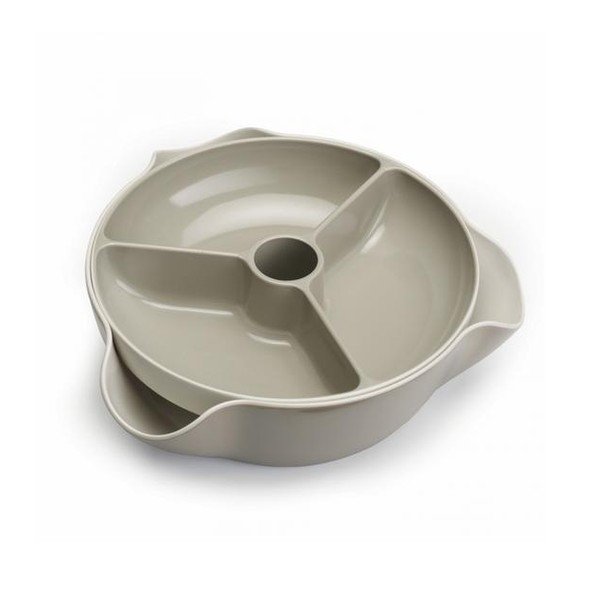 Dvojitá miska Double Dish, velká, bílá/šedá