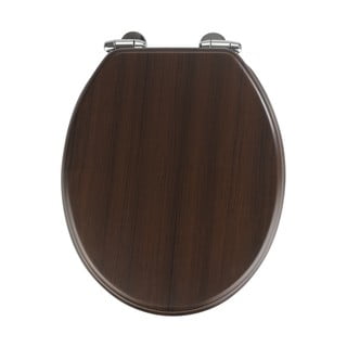 Tmavé WC sedátko a snadným zavíráním Wenko Wenge, 43 x 37 cm