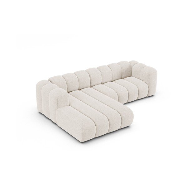 Krémová žinylková rohová pohovka (levý roh/s lenoškou) Lupine – Micadoni -image-2