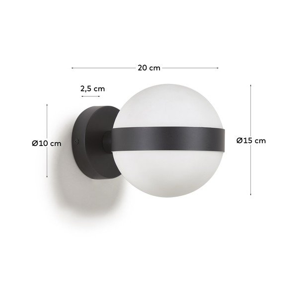 Černé nástěnné svítidlo ø 15 cm Anasol – Kave Home-image-3