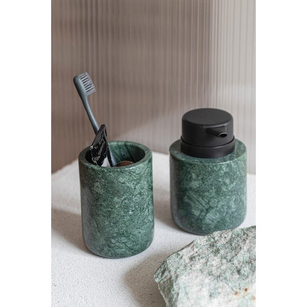 Tmavě zelený mramorový kelímek na zubní kartáčky Marble – Mette Ditmer Denmark-image-2