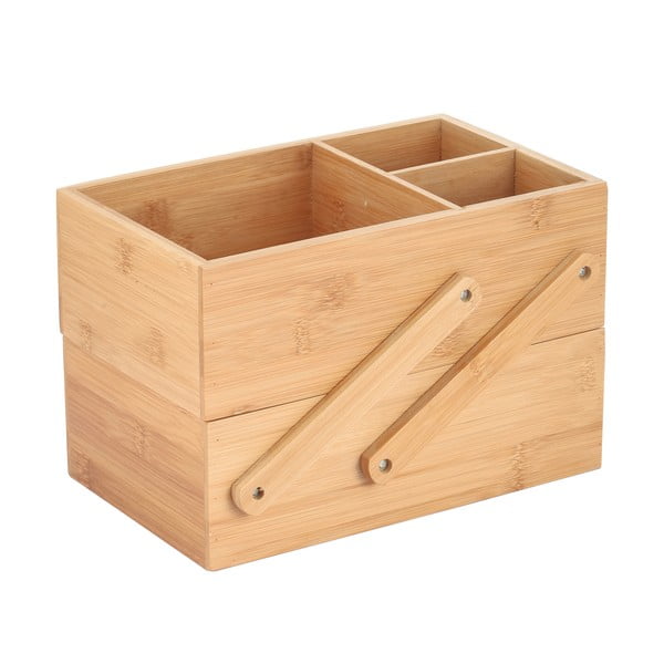 Bambusový koupelnový organizér na kosmetiku v přírodní barvě Isalys – MSV-image-1