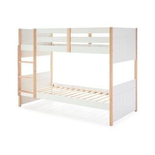 Bílá patrová dětská postel z borovicového dřeva 90x190 cm Kiara – Marckeric