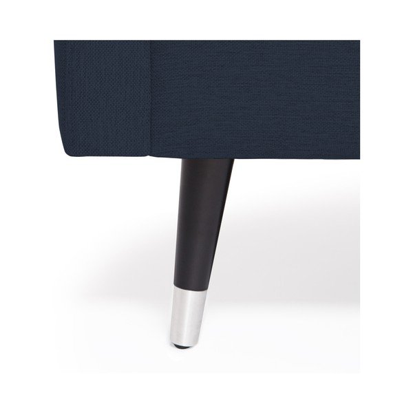 Námořnicky modrá trojmístná pohovka s nohami ve stříbrné barvě Vivonita Meyer-image-3