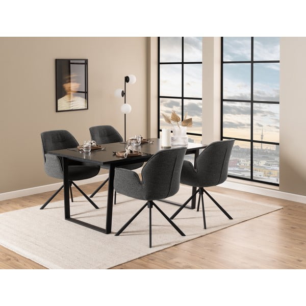 Tmavě šedé čalouněné jídelní křeslo Aura – Actona-image-2