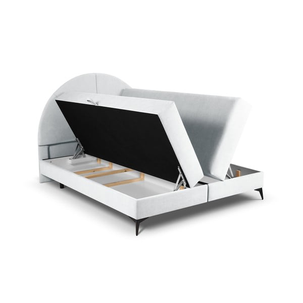 Světle šedá boxspring postel s úložným prostorem 160x200 cm Sunset – Cosmopolitan Design-image-4