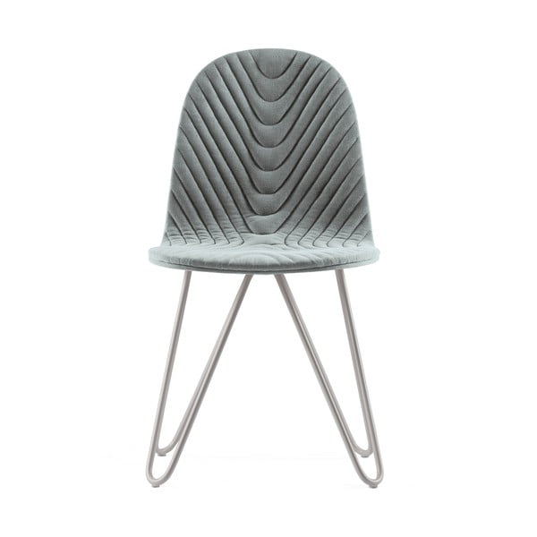 Šedá židle s kovovými nohami Iker Mannequin X Wave