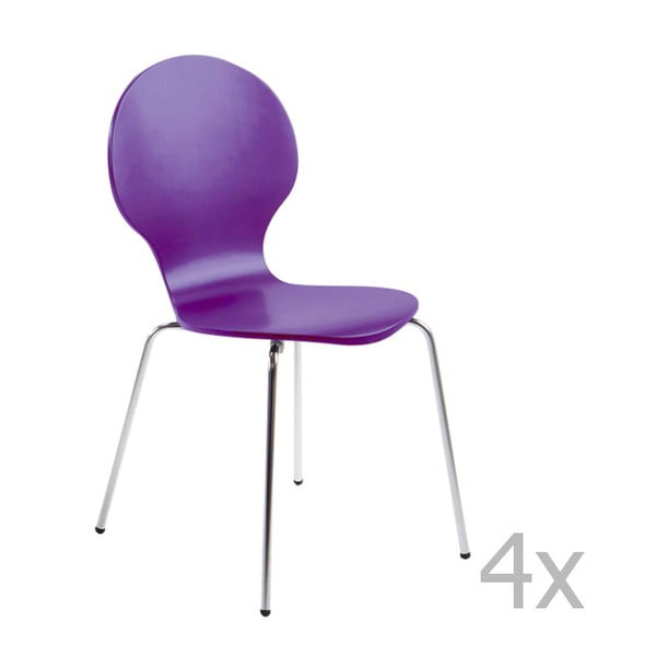 Sada 4 fialových jídelních židlí Actona Marcus Dining Chair
