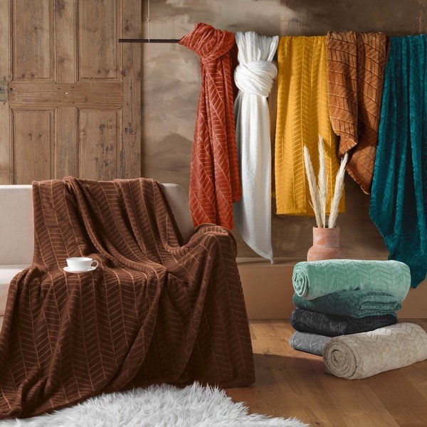 Zelený přehoz z mikroflanelu 180x220 cm Arya – douceur d'intérieur-image-3