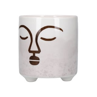 Bílo-růžový keramický květináč Kitchen Craft Terracotta Face