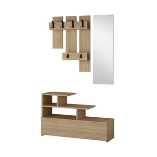 Předsíňová sestava v dekoru dubu v přírodní barvě Vesty – Kalune Design