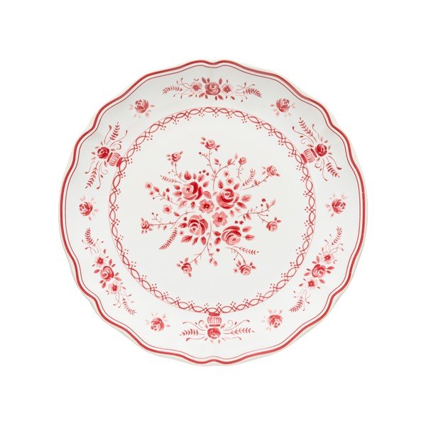 Červený/bílý dezertní  talíř z kameniny ø 21 cm Vila – Costa Nova