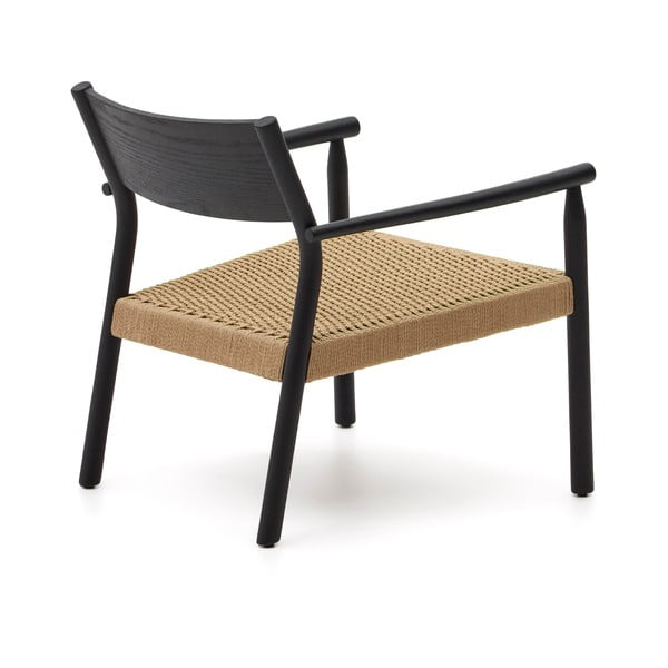 Černé křeslo s výpletem Yalia – Kave Home-image-4