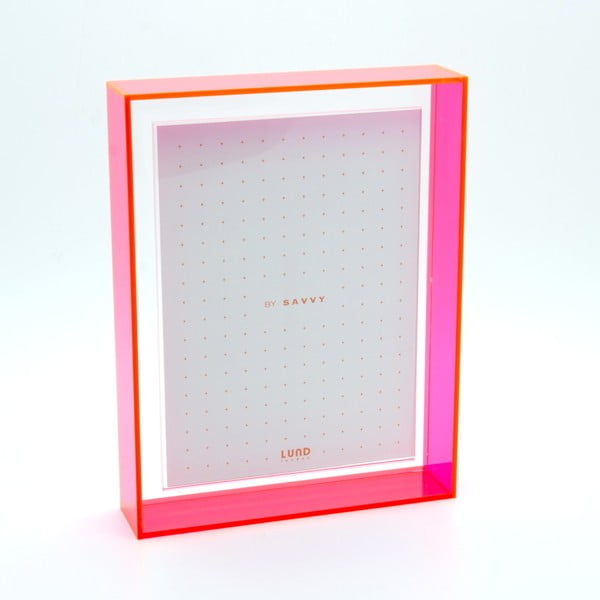 Rámeček na fotografie s růžovými hranami Lund London Flash Blocco, 16,6 x 21,6 cm