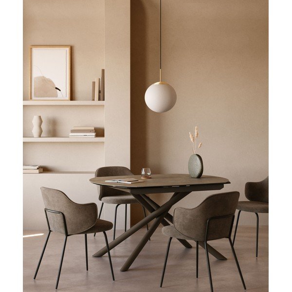Rozkládací jídelní stůl s přídavnou deskou s keramickou deskou 100x130 cm Yodalia – Kave Home-image-1