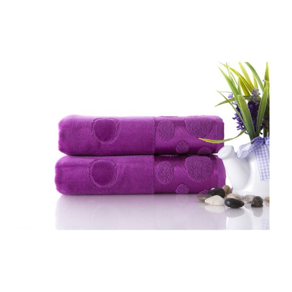 Set dvou ručníků Tropical Plum Color, 50x90 cm