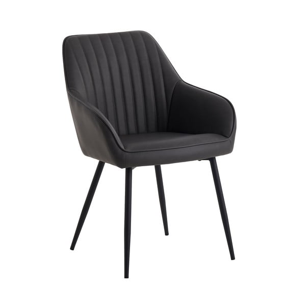 Tmavě šedá čalouněná jídelní křesla v sadě 2 ks s područkami Nolan Stripe – Unique Furniture