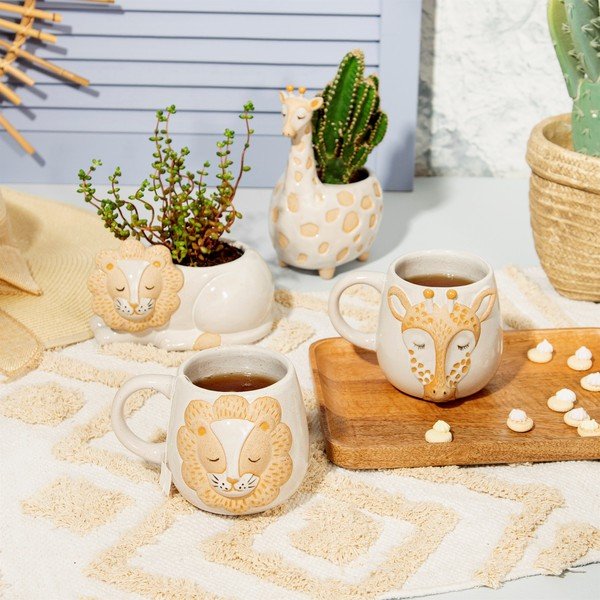 Bílo-béžový hrnek Sass & Belle Leo Lion, 350 ml-image-1