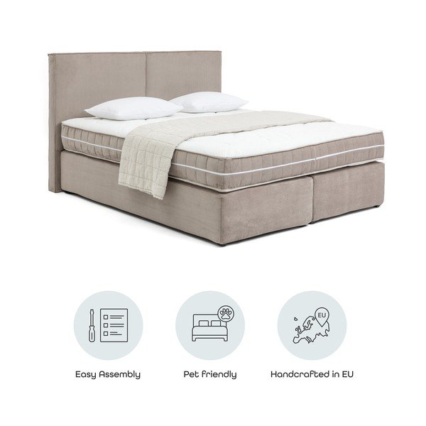 Boxspring postel taupe 160x200 cm Olia Bold – Bonami Selection-image-4