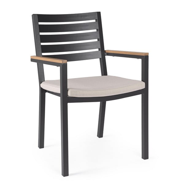 Antracitové kovové zahradní židle v sadě 4 ks Henna   – Bizzotto