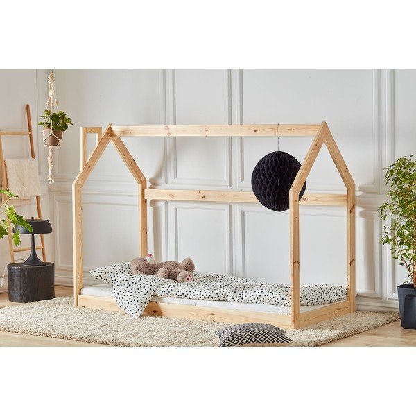 Dětská dřevěná postel ve tvaru domečku Pinio House, 200 x 90 cm-image-1