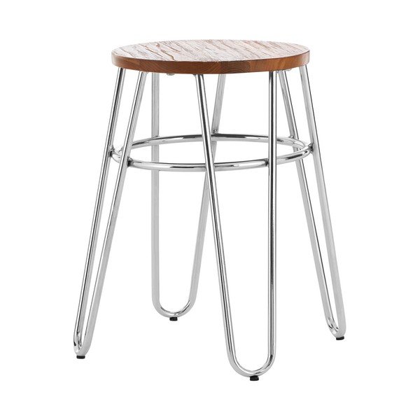 Stolička z jilmového dřeva ve stříbrné barvě/v přírodní barvě District – Premier Housewares
