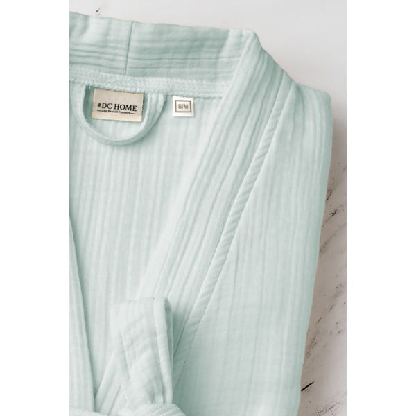 Mušelínový župan v mentolové barvě velikost L/XL Kimono – Foutastic-image-3