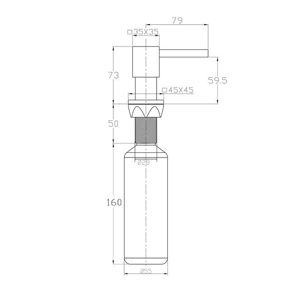Plastový zápustný dávkovač mýdla v leskle stříbrné barvě 350 ml – Sapho-image-1
