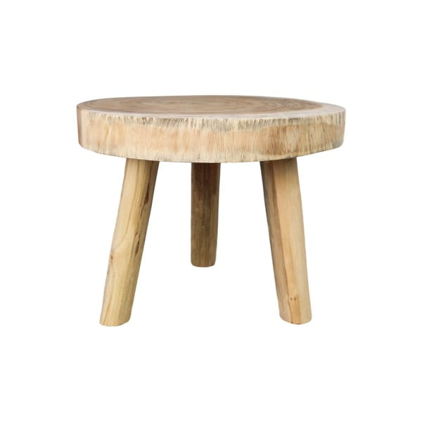 Příruční stolek z neopracovaného dřeva HSM collection Munggur, ⌀ 45 cm