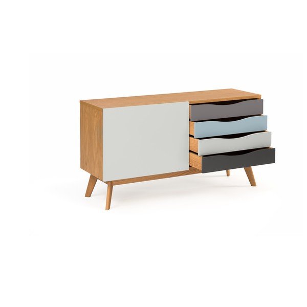 Komoda s modrými a šedými zásuvkami Woodman Avon-image-3