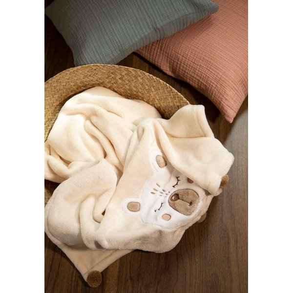 Béžová bavlněná dětská deka 75x120 cm Teddy – Mijolnir-image-2
