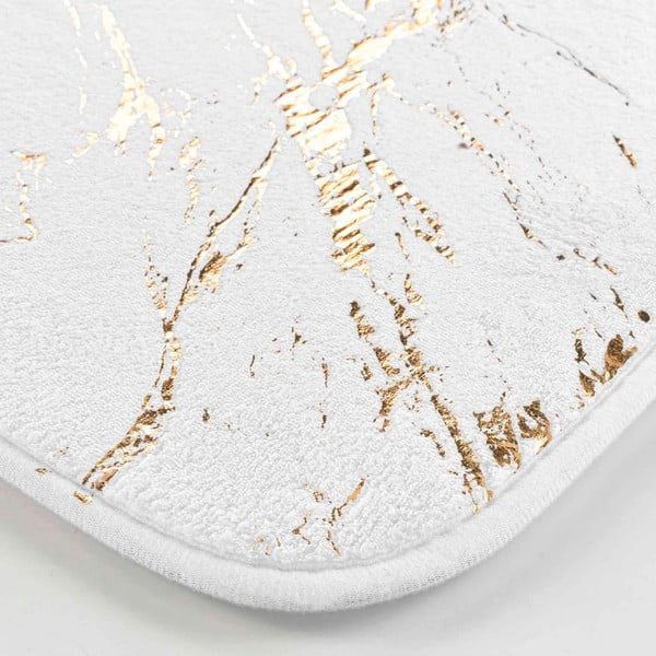 Bílá/ve zlaté barvě koupelnová předložka 45x45 cm Aquamarbre – douceur d'intérieur-image-3