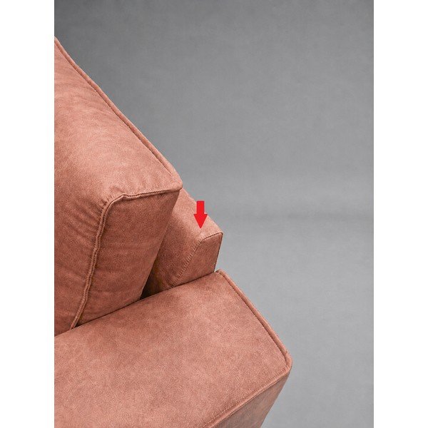 Koňakově hnědá pohovka z imitace kůže 164 cm Copenhagen - II. jakost – Scandic-image-4