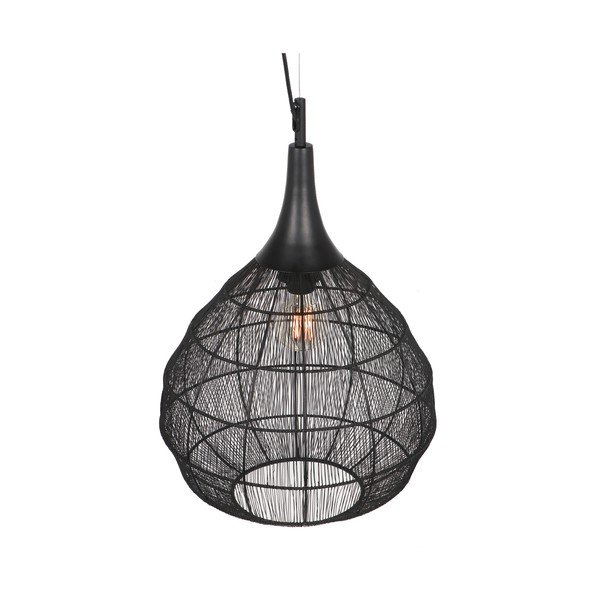 Matně černé závěsné svítidlo s kovovým stínidlem Soraya – Trio-image-1