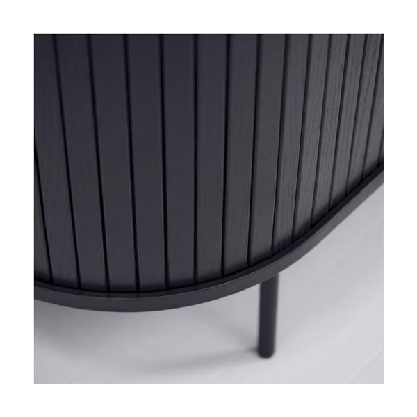 Černý TV stolek v dekoru dubu 56x180 cm Nola – Unique Furniture-image-2