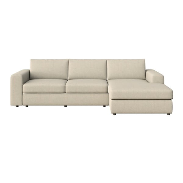 Béžová rohová pohovka (pravý roh/s lenoškou) Baga – Rodier