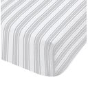 Šedo-bílé bavlněné prostěradlo Bianca Check and Stripe, 135 x 190 cm