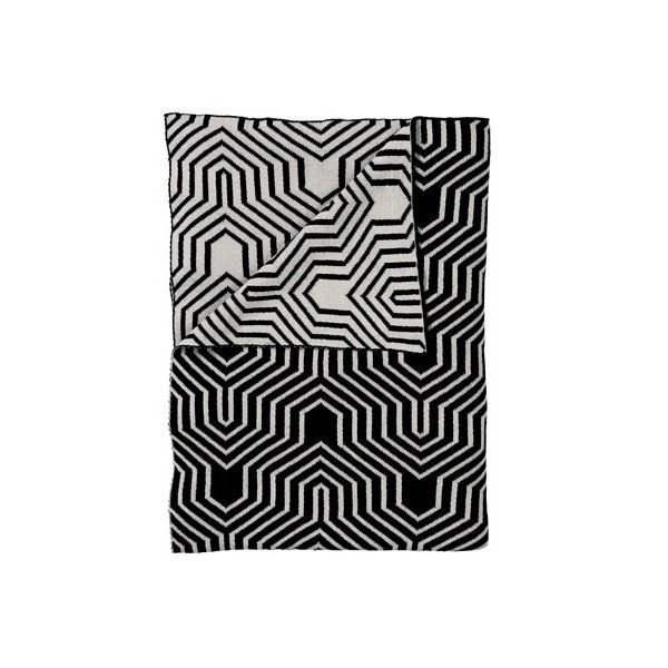 Pléd Graphic Black, 130x170 cm