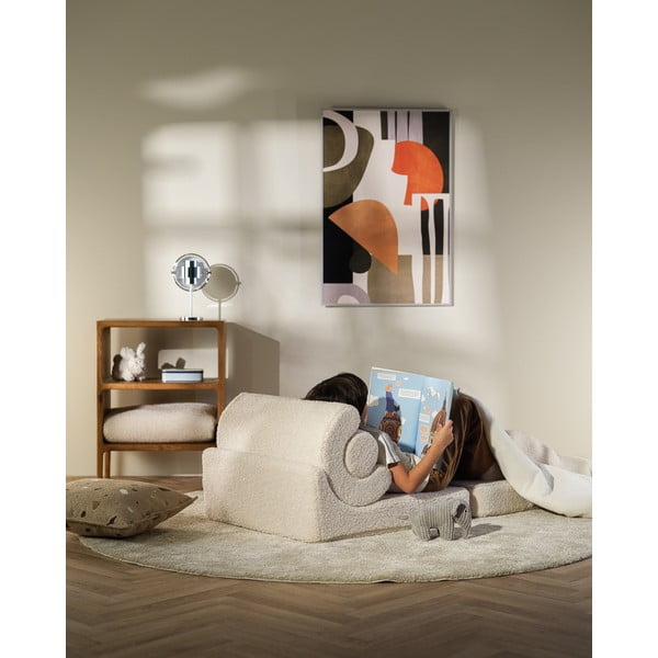 Krémové dětské křesílko z textilie bouclé Flipster – Wigiwama-image-4