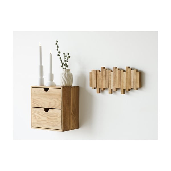 Nástěnný věšák z dubového dřeva v přírodní barvě 3 cm Caltra – House Nordic-image-2