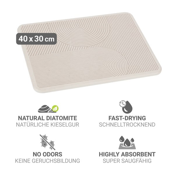 Béžová z křemeliny odkapávací podložka na nádobí 40x30 cm Damon – Wenko-image-4