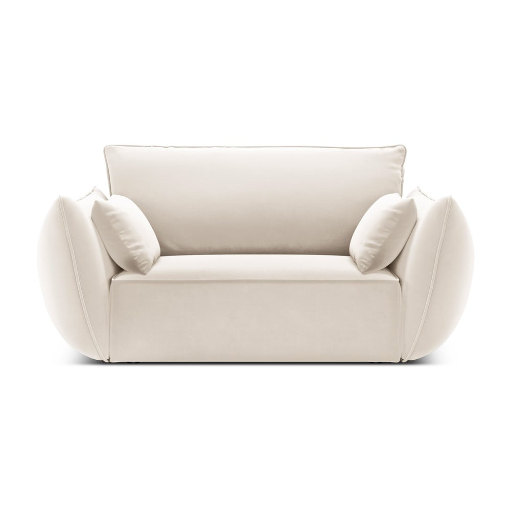 Béžové sametové křeslo Vanda – Mazzini Sofas