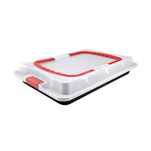 Ocelový plech s přenosným víkem Dr. Oetker Carry, 42,5 x 29,5 cm