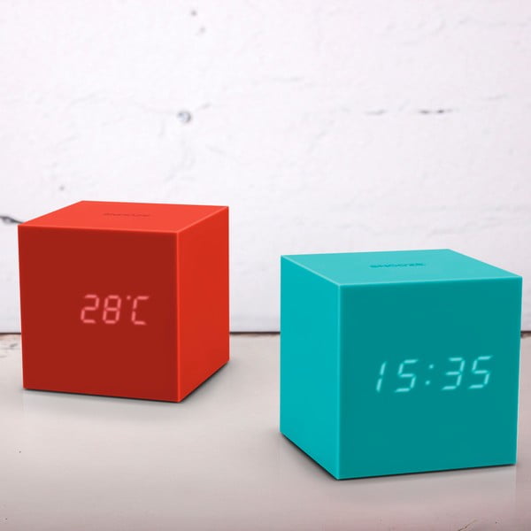 Červený LED budík Gingko Gravity Cube-image-1