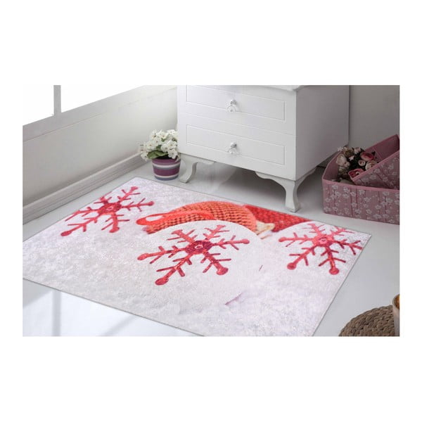 Červeno-bílý koberec Vitaus Winter Mood, 80 x 150 cm