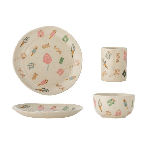 Kameninová dětská jídelní sada 3 ks Sweets – Bloomingville Mini-image-4