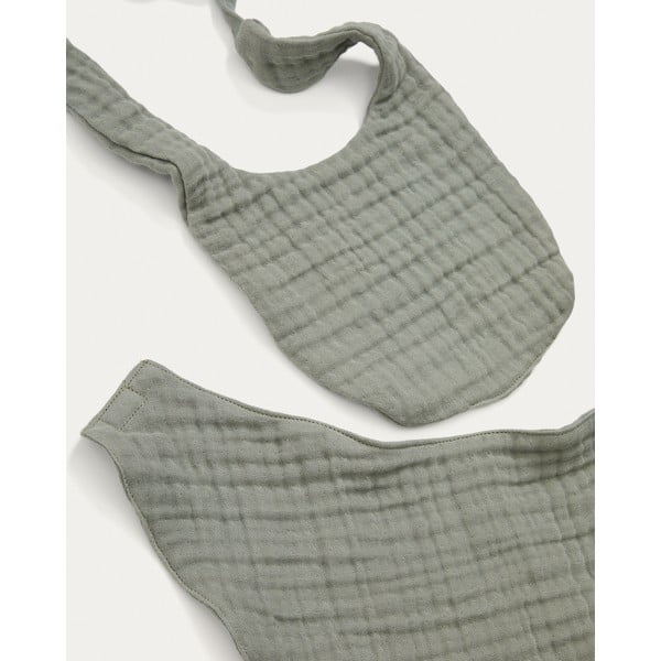 Zelené mušelínové bryndáky v sadě 2 ks Prune – Kave Home-image-3