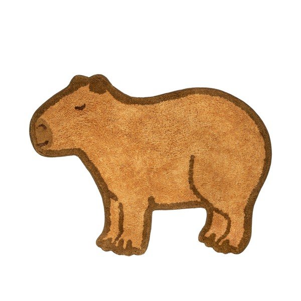 Hnědý bavlněný dětský koberec 52x68 cm Capybara – Sass & Belle