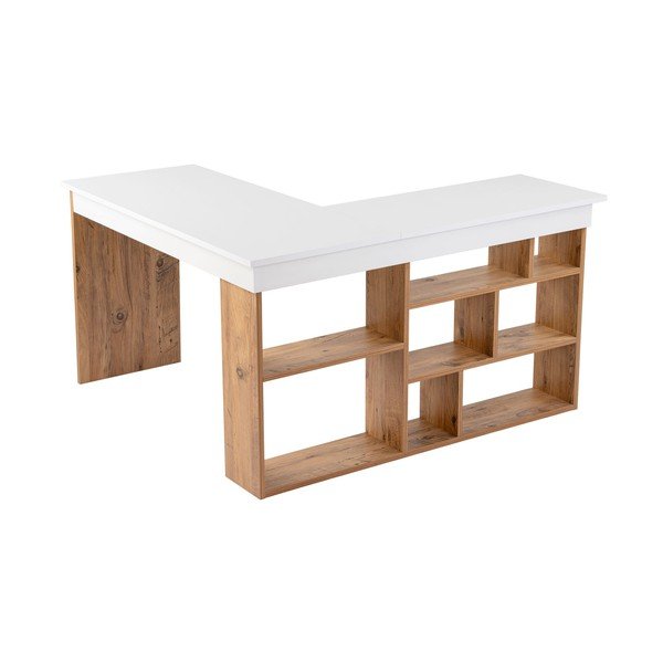 Rohový pracovní stůl v dekoru borovice 120x130 cm Vesper – Kalune Design